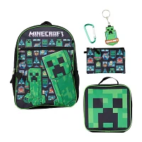 Licensed Minecraft Collage 5 Piece Backpack Set