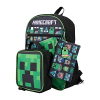 Licensed Minecraft Collage 5 Piece Backpack Set