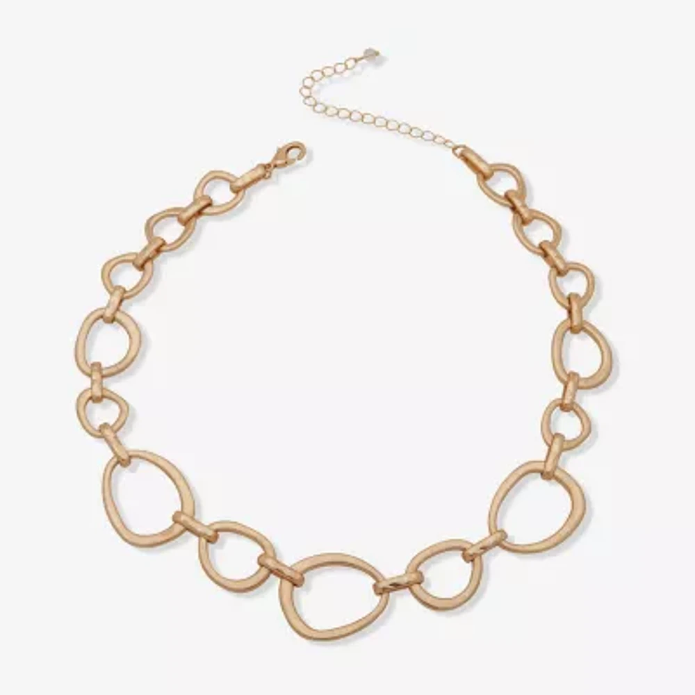 a.n.a Gold Tone Womens 16 Inch Collar Necklace