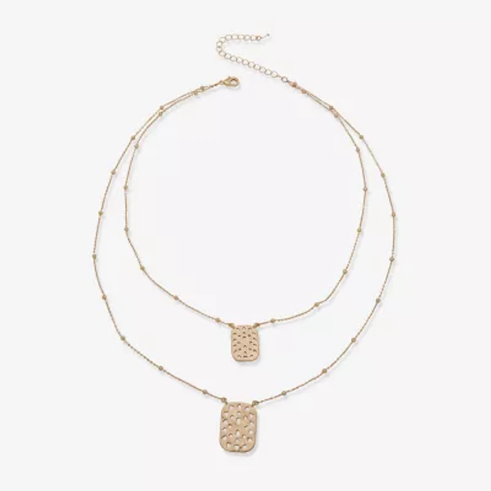 a.n.a Gold Tone Womens 18 Inch Strand Necklace