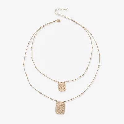 a.n.a Gold Tone Womens 18 Inch Strand Necklace