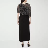 MSK Womens Short Sleeve Embellished Evening Gown