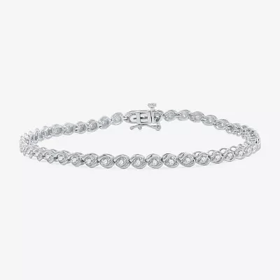 Womens 1 CT. T.W. Lab Grown White Diamond 10K Gold 7.5 Inch Tennis Bracelet