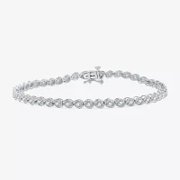 Womens 1 CT. T.W. Lab Grown White Diamond 10K Gold 7.5 Inch Tennis Bracelet