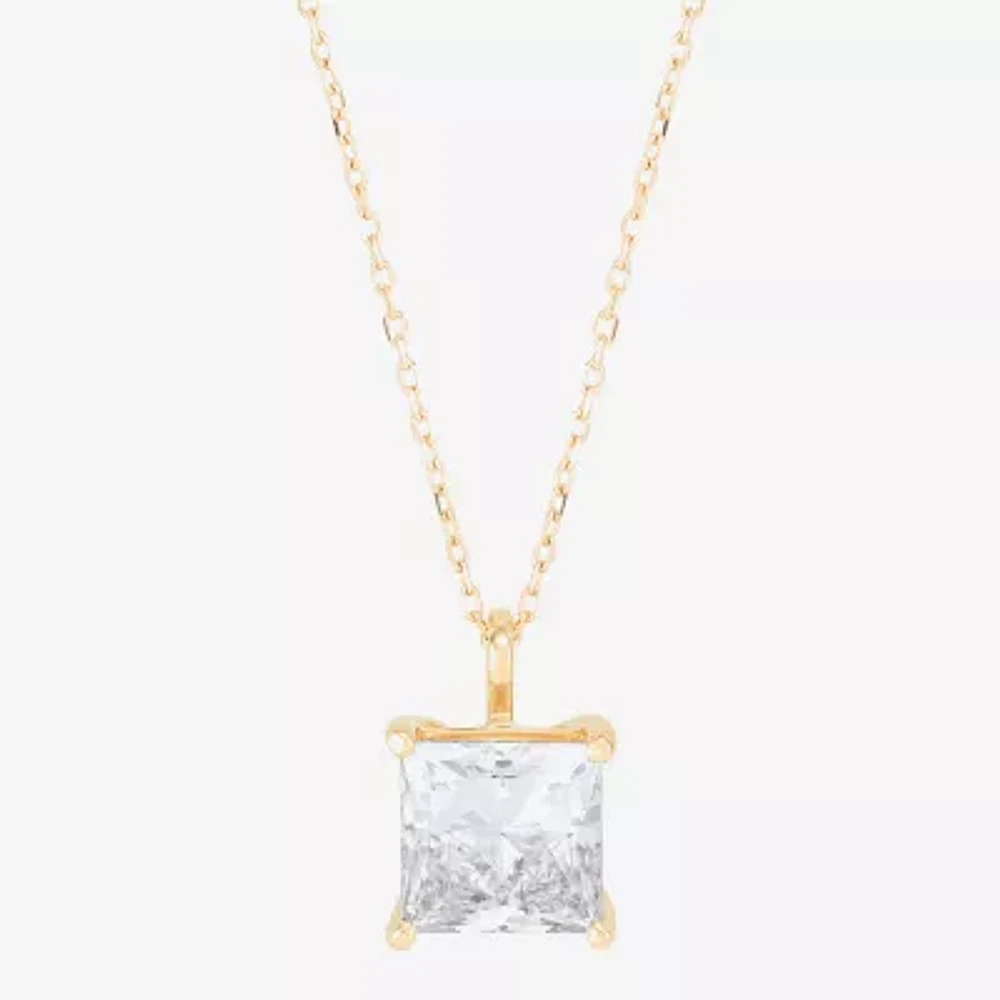 Womens 3 CT. T.W. Lab Grown White Diamond 14K Gold 18 Inch Pendant Necklace