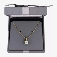 Womens 1 CT. Lab Grown White Diamond 10K Gold 18 Inch Pendant Necklace