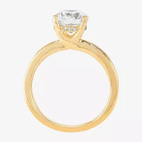 Womens 2 3/4 CT. T.W. Lab Grown White Diamond 10K Gold Round Side Stone Engagement Ring