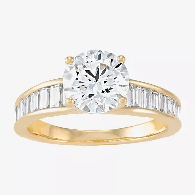 Womens 2 3/4 CT. T.W. Lab Grown White Diamond 10K Gold Round Side Stone Engagement Ring