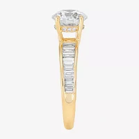 Womens 2 3/4 CT. T.W. Lab Grown White Diamond 10K Gold Round Side Stone Engagement Ring