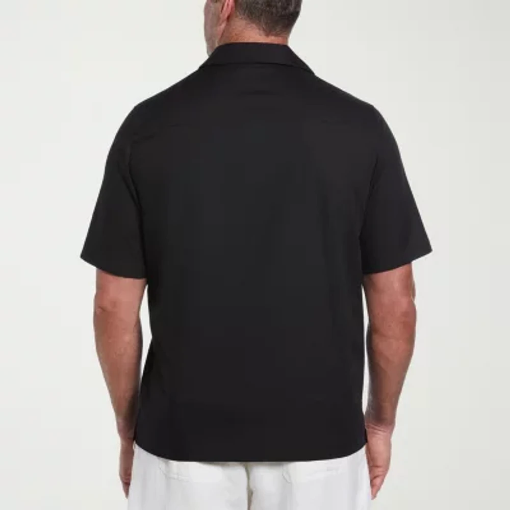 Cubavera Big and Tall Mens Regular Fit Short Sleeve Button-Down Shirt