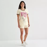 Juniors Womens Crew Neck Short Sleeve Hello Kitty Graphic T-Shirt