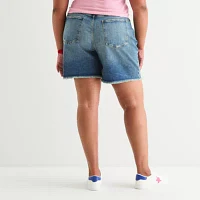 Arizona Womens Mid Rise Denim Short