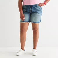 Arizona Womens Mid Rise Denim Short