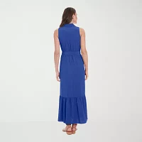 London Times Womens Sleeveless Maxi Dress