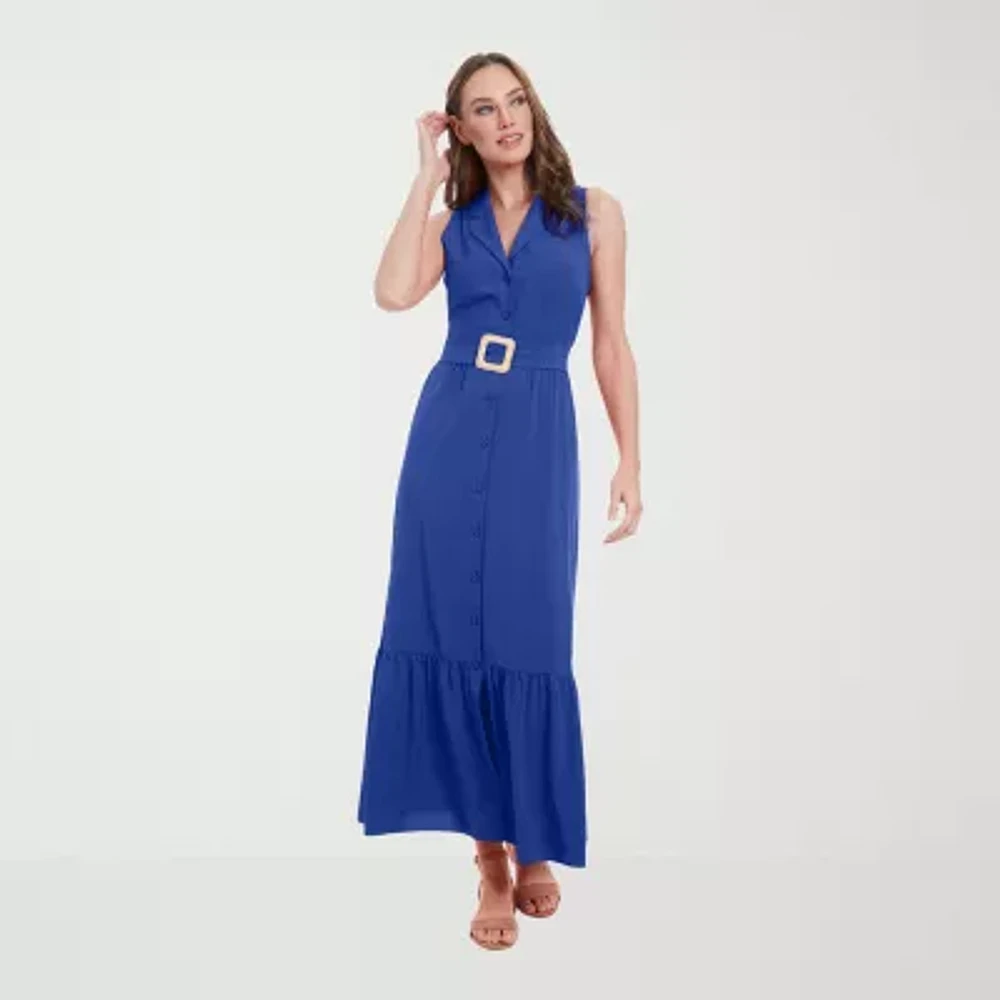 London Times Womens Sleeveless Maxi Dress