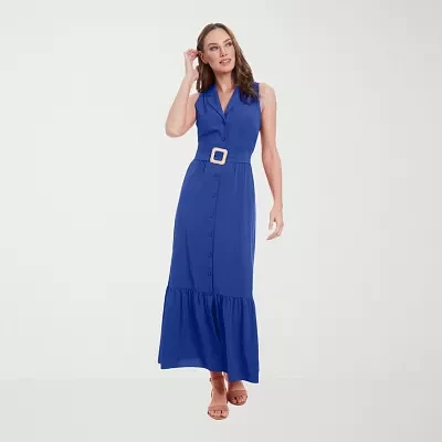 London Times Womens Sleeveless Maxi Dress