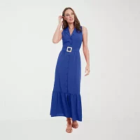 London Times Womens Sleeveless Maxi Dress