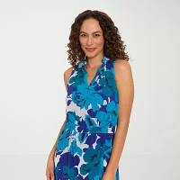 London Times Womens Sleeveless Floral Maxi Dress Petite