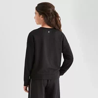 Xersion Little & Big Girls Super Soft Round Neck Long Sleeve Fleece Sweatshirt