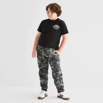 Xersion Little & Big Boys Husky Mid Rise Cuffed Fleece Jogger Pant