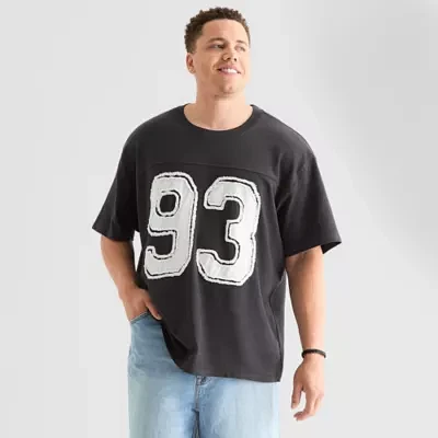 Arizona Big and Tall Mens Crew Neck Short Sleeve Regular Fit Graphic T-Shirt