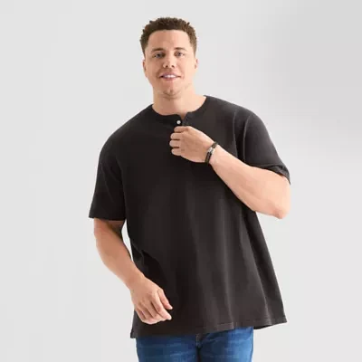 Arizona Big and Tall Mens Short Sleeve Regular Fit Henley Shirt