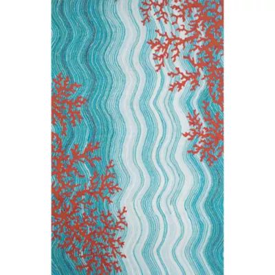 Liora Manne Visions Iv Coral Reef Waves Indoor Outdoor Rectangular Accent Rug