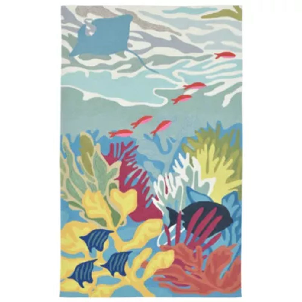 Liora Manne Ravella Ocean View Hand Tufted Rectangular Rugs & Floor Coverings Indoor Outdoor Animal Accent