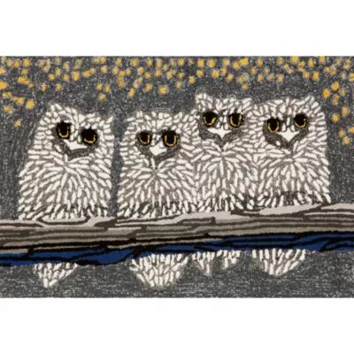 Liora Manne Frontporch Owls Animal Hand Tufted Indoor Outdoor Rectangular Accent Rug