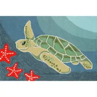 Liora Manne Frontporch Sea Turtle Hand Tufted Rectangular Rugs & Floor Coverings Indoor Outdoor Animal Accent Rugs