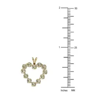 Gold Close Out Womens 1 1/3 CT. T.W. Lab Created White Cubic Zirconia 10K Gold Heart Pendant