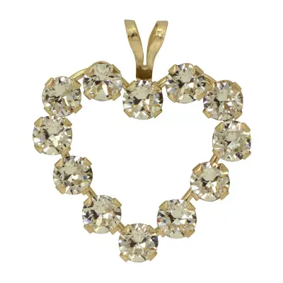 Gold Close Out Womens 1 1/3 CT. Lab Created White Cubic Zirconia 10K Gold Heart Pendant