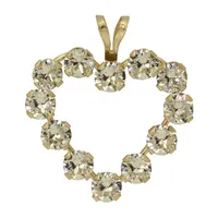 Gold Close Out Womens 1 1/3 CT. T.W. Lab Created White Cubic Zirconia 10K Gold Heart Pendant