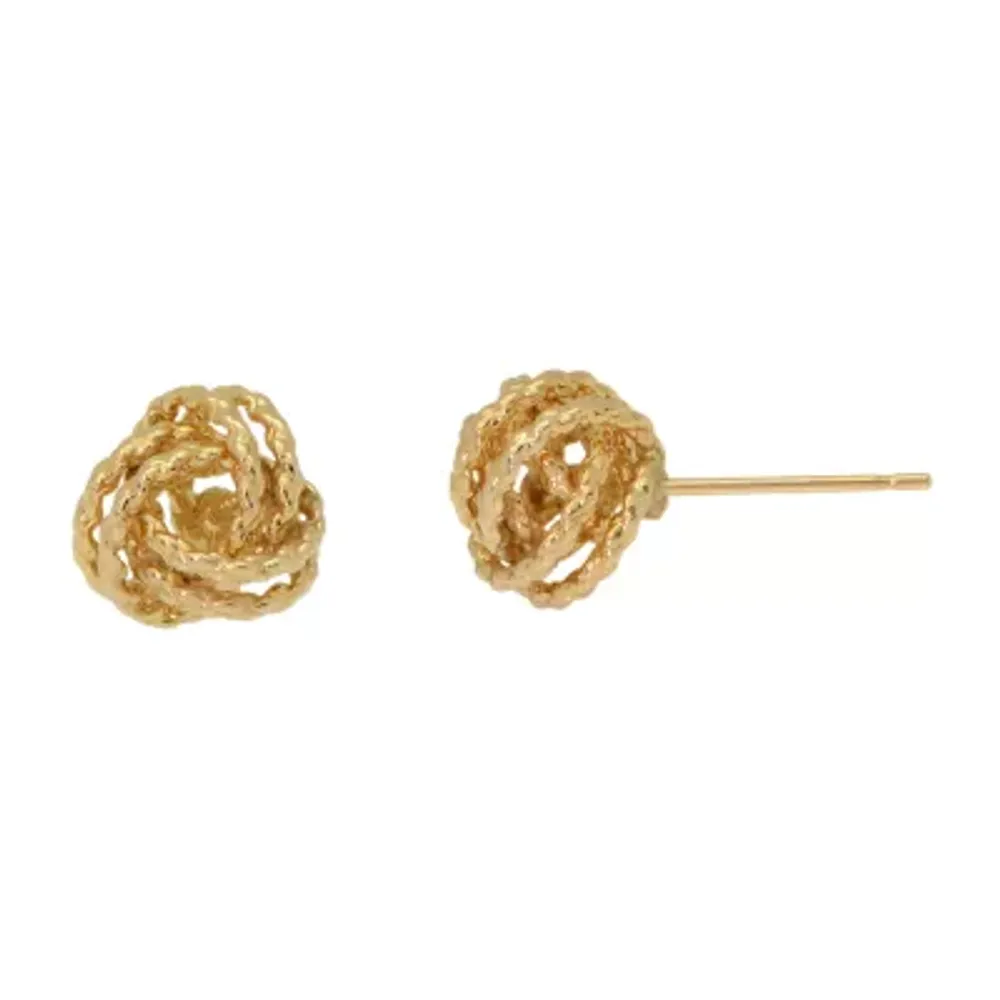 Gold Close Out 14K Gold 9mm Knot Stud Earrings