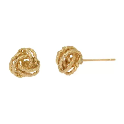 Gold Close Out 14K Gold 9mm Knot Stud Earrings