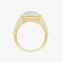 (I / Si2) Mens 1 CT. T.W. Lab Grown Diamond 10K Two Tone Gold Round Fashion Ring