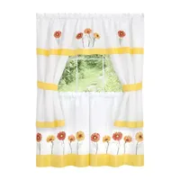 Achim Gerbera 3-pc. Rod Pocket Kitchen Curtain Window Set