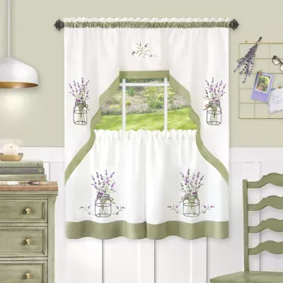 Achim Lavender 3-pc. Rod Pocket Kitchen Curtain Window Set