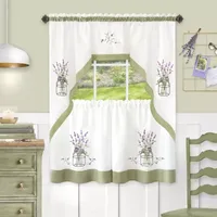 Achim Lavender 3-pc. Rod Pocket Kitchen Curtain Window Set