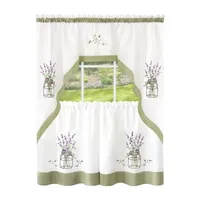 Achim Lavender 3-pc. Rod Pocket Kitchen Curtain Window Set