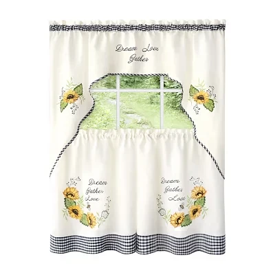 Achim Sunflower 3-pc. Rod Pocket Window Tiers