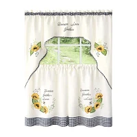 Achim Sunflower 3-pc. Rod Pocket Kitchen Curtain Window Set