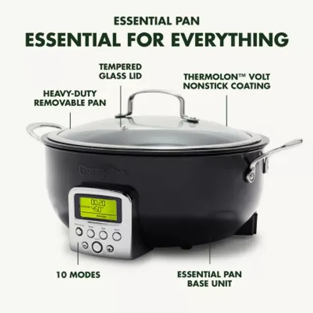 GreenLife Nonstick 12 Square Electric Skillet with Glass Lid