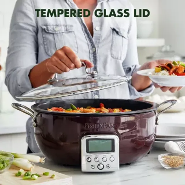 GreenLife Nonstick 12 Square Electric Skillet with Glass Lid