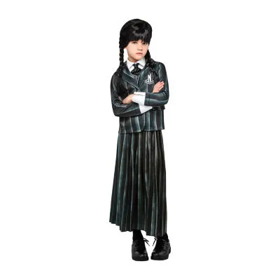 Little & Big  Girls Black Nevermore Academy Uniform The Addams Family Wednesday 3-pc. Costume