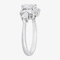 Womens Lab Created White Moissanite 10K Gold Engagement Ring