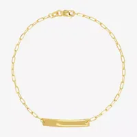 14K Gold Semisolid Paperclip Id Bracelet