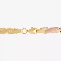 10K Tri-Color Gold 4.83mm Hollow Stampato Link Bracelet 