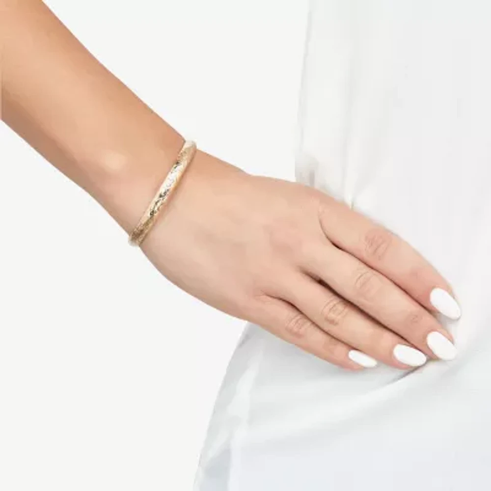 Infinite Gold™ 14K Yellow Gold Hollow Diamond-Cut Bangle