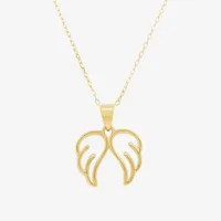 Womens 14K Gold Wing Pendant Necklace